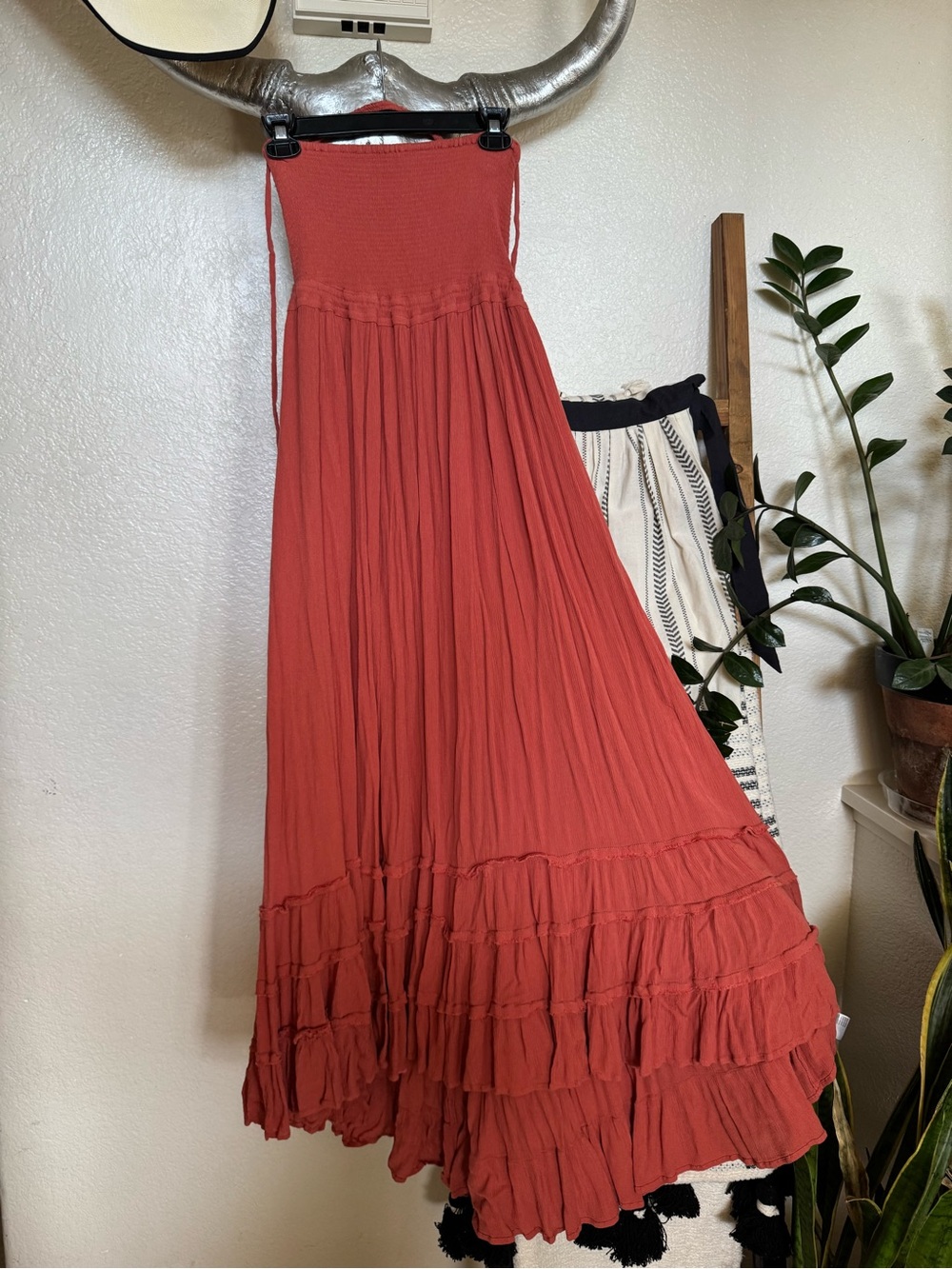 Free People Rust Red Backless Halter Maxi Dress - Picture 2 of 12